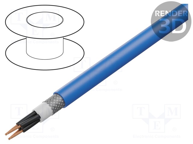 Wire; IB-BIT 500 CY; 4x0,75mm2; tinned copper braid; PVC; blue