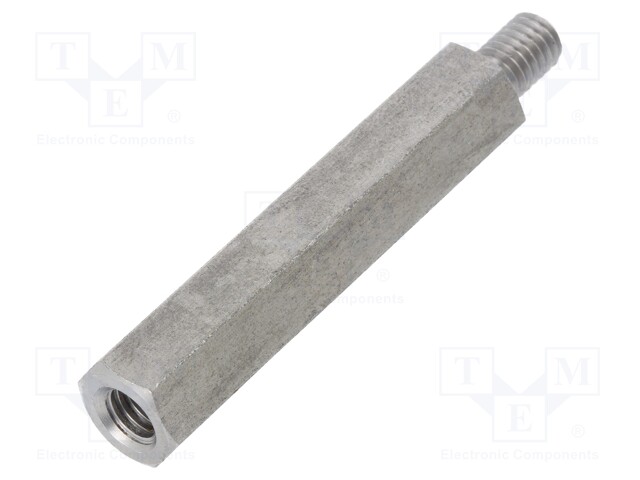 Screwed spacer sleeve; Int.thread: M6; 50mm; Ext.thread: M6