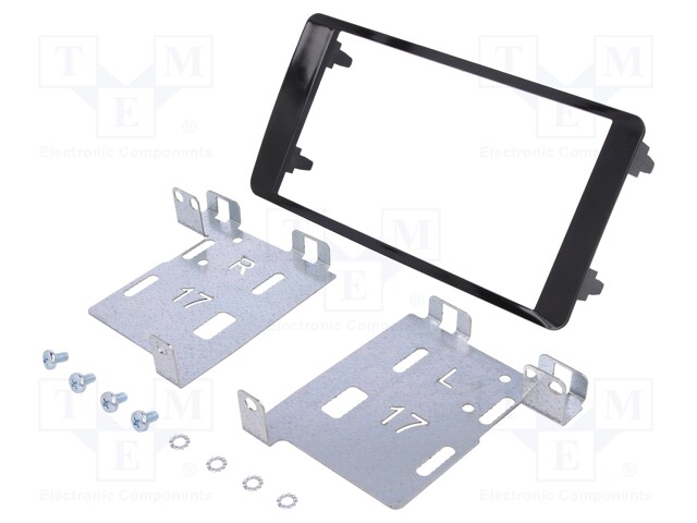 Radio mounting frame; Mitsubishi; 2 DIN; black gloss