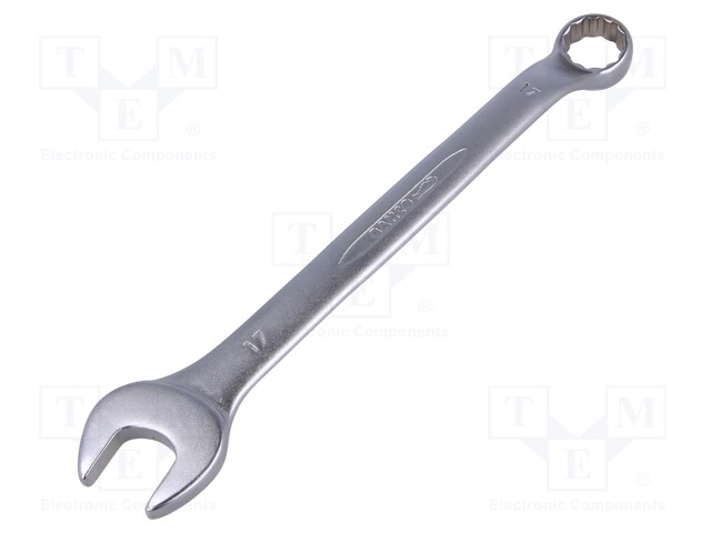 Key; combination spanner; 17mm; Overall len: 225mm; tool steel