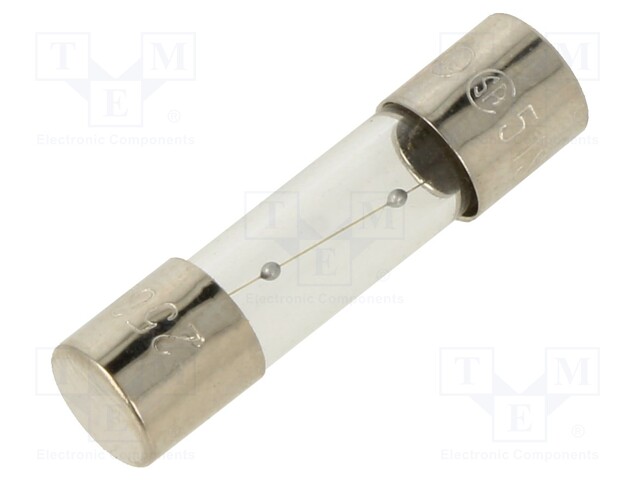 Fuse: fuse; time-lag; 630mA; 250VAC; glass; 20x5.2mm; brass; bulk