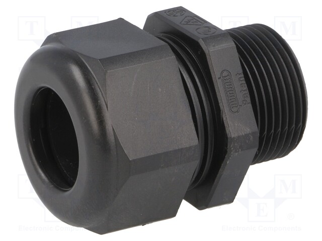 Cable gland; with long thread; M25; IP68; Mat: polyamide; black