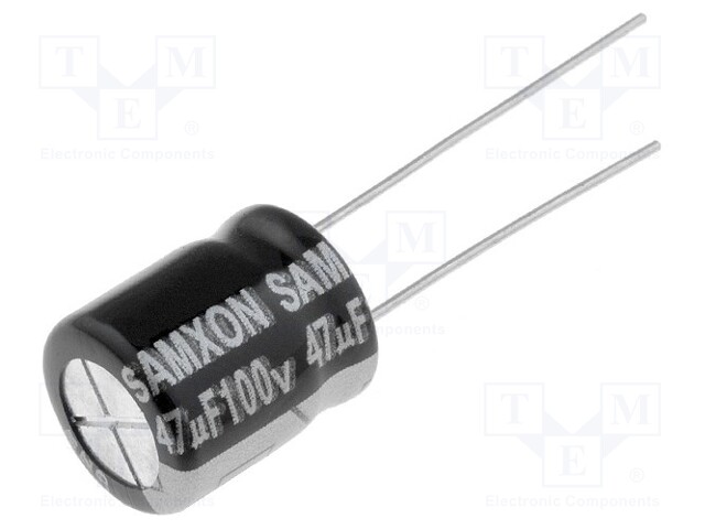 Capacitor: electrolytic; low impedance; THT; 47uF; 100VDC; ±20%