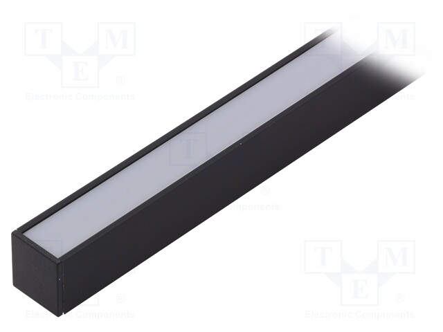 Profiles for LED modules; white; surface; black; L: 1m; aluminium