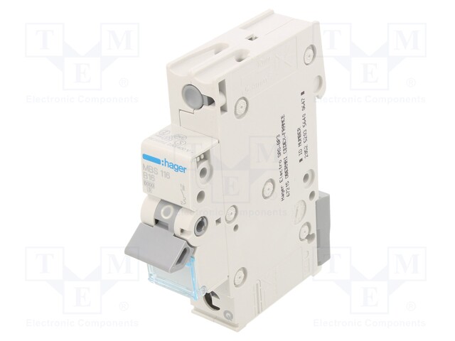 Circuit breaker; 230/400VAC; Inom: 16A; Poles: 1; DIN; Charact: B