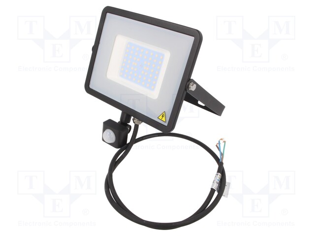 Lamp: LED flood light; 4000K; IP65; Body: black; 50W; 220/240VAC