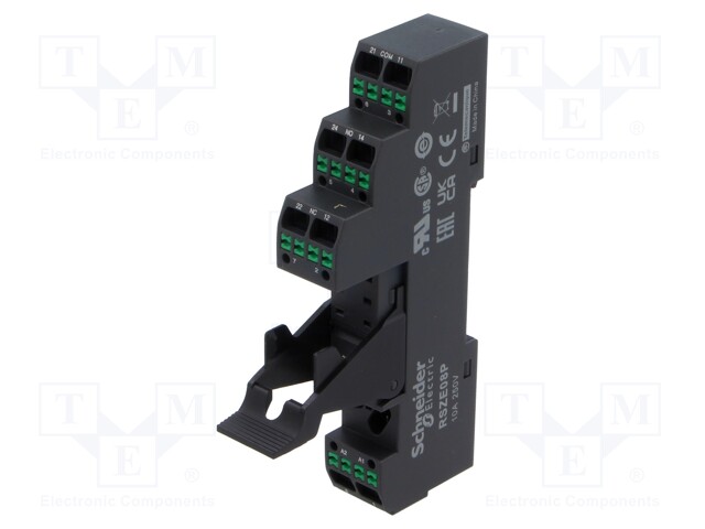 Socket; 10A; RSZS02,RXZS2; for DIN rail mounting; spring clamps