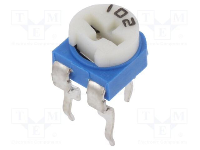 Potentiometer: mounting; single turn,horizontal; 1kΩ; 100mW; ±30%