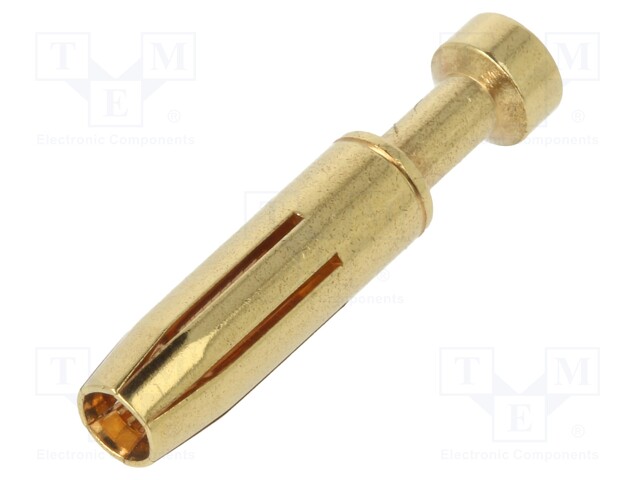 Contact; female; 1mm2; 18AWG; gold-plated; crimped; bulk; for cable