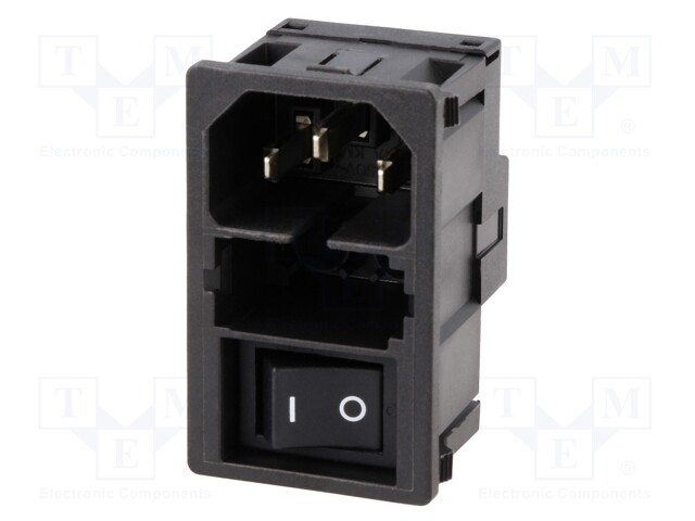 Connector: AC supply; socket; male; 10A; 250VAC; IEC 60320; 1÷2.5mm