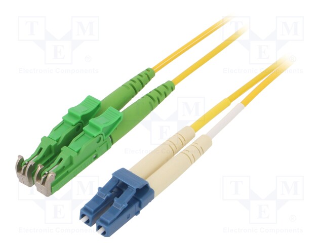 Fiber patch cord; OS2; E2000/APC,LC/UPC; 5m; LSZH; yellow