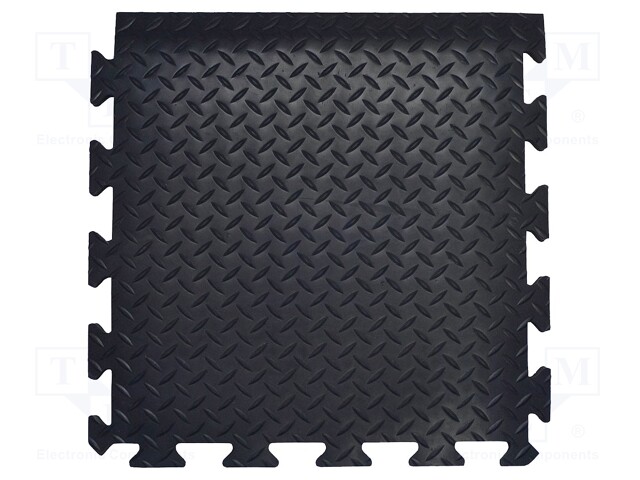 Anti fatigue mat; Width: 0.5m; L: 0.5m; Mat: PVC,foam; Colour: black