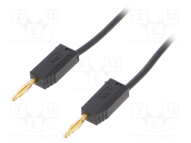 Test lead; PVC; 0.3m; black; 10A; 60VDC; Cond.cross sec: 0.5mm2