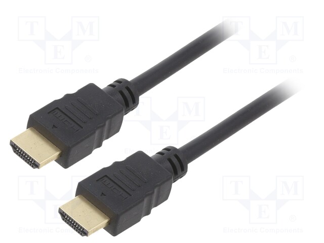 Cable; HDCP 2.2,HDMI 2.0; HDMI plug,both sides; PVC; 7.5m; black