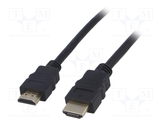 Cable; HDMI 1.4; HDMI plug,both sides; 0.5m; black