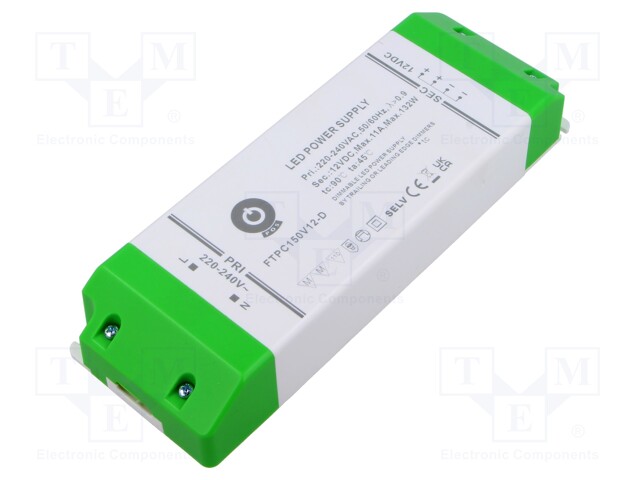 Power supply: switching; LED; 132W; 12VDC; 11A; 180÷264VAC; FTPC-D