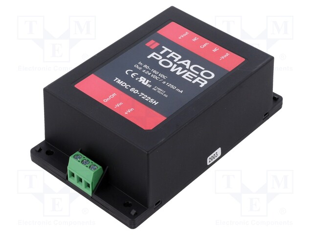 Converter: DC/DC; 60W; Uin: 80÷160V; Uout: 24VDC; Uout2: -24VDC; 300g