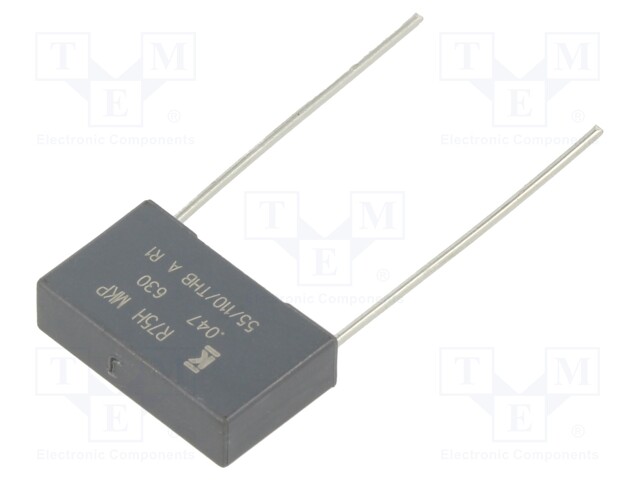 DC Film Capacitor, 0.047 µF, 630 V, Metallized PP, ± 5%, R75H Series, Radial Box