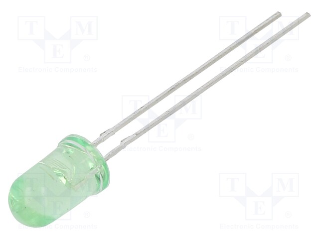 LED; 5mm; yellow green; 750mcd; 15°; 20mA; 1.8÷2.4V; Front: convex