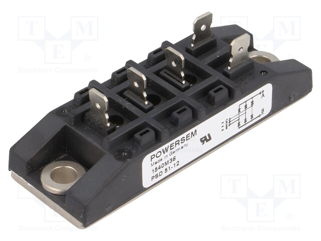 Three-phase bridge rectifier; Urmax: 1.2kV; If: 85A; Ifsm: 750A