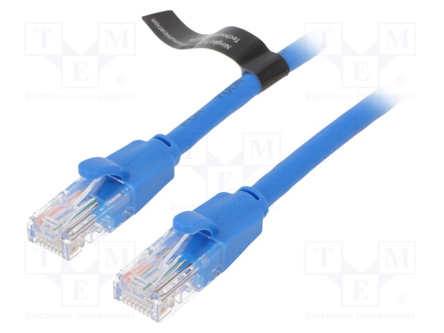 Patch cord; UTP; 6; CCA; PVC; blue; 1.5m; RJ45 plug,both sides