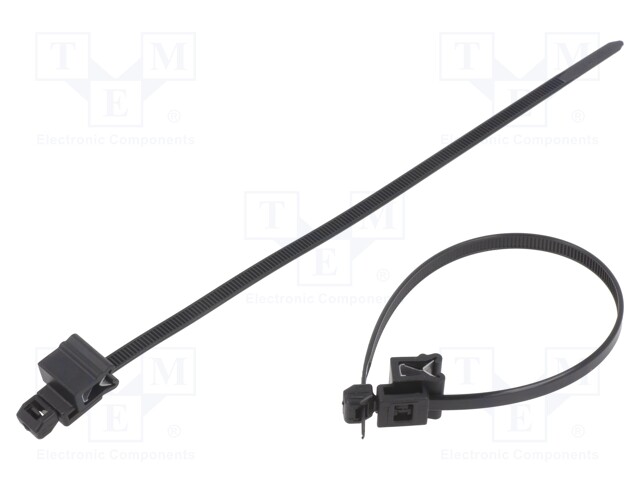 Cable tie; with fixing for edges; L: 200mm; W: 4.8mm; polyamide