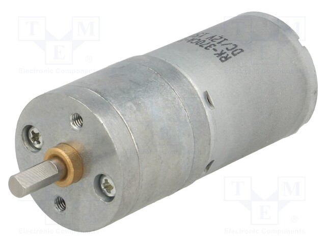 Motor: DC; with gearbox; Medium Power; 12VDC; 2.1A; Shaft: D spring