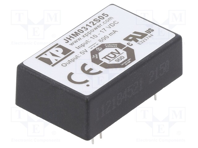 Isolated Board Mount DC/DC Converter, Medical, 1 Output, 3 W, 5 V, 600 mA