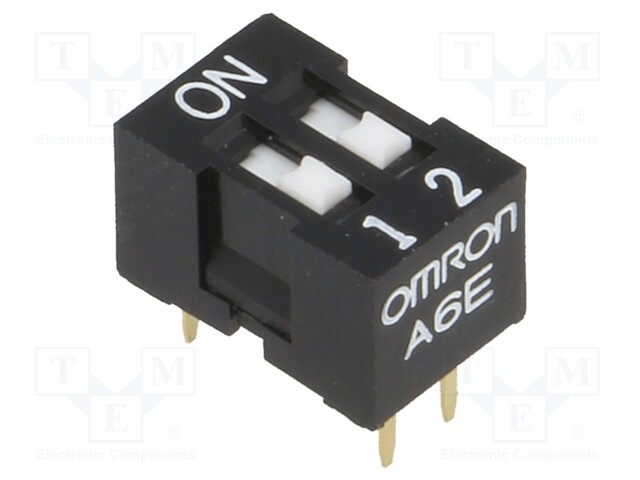 Switch: DIP-SWITCH; Poles number: 2; ON-OFF; 0.025A/24VDC; Pos: 2