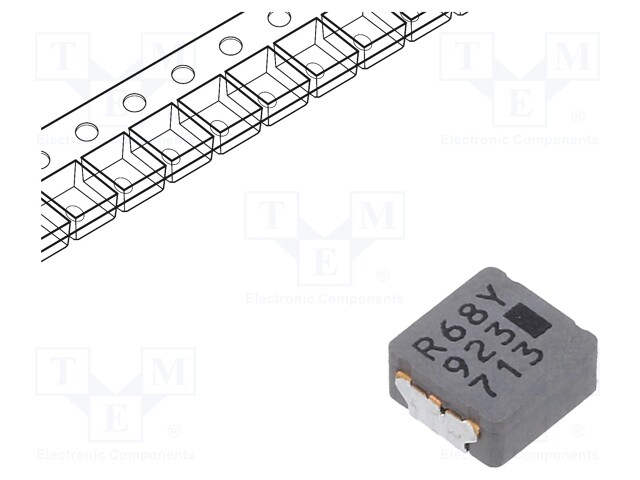 Power Inductor (SMD), Choke Coil, 680 nH, 7.4 A, Wirewound, PCC-M0630M Series, 6.5mm x 6mm x 3mm