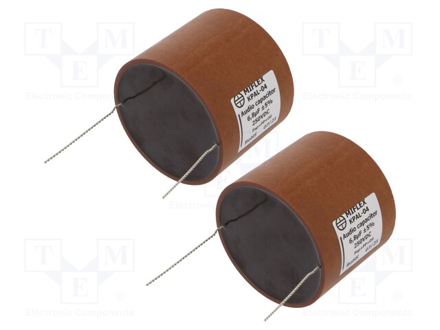 Capacitor: aluminum-polypropylene-paper; 6.8uF; 250VDC; ±5%