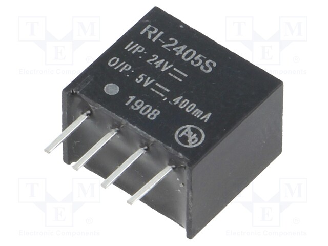 Converter: DC/DC; 2W; Uin: 21.6÷26.4V; Uout: 5VDC; Iout: 400mA; SIP4