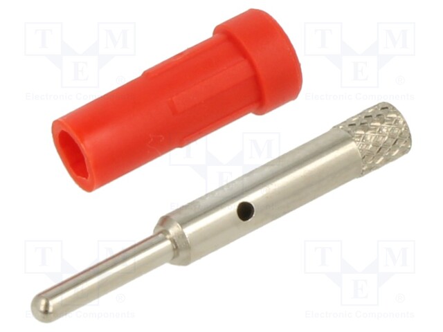 Socket; 2mm banana; 10A; 30VAC; 60VDC; Overall len: 24.5mm; red