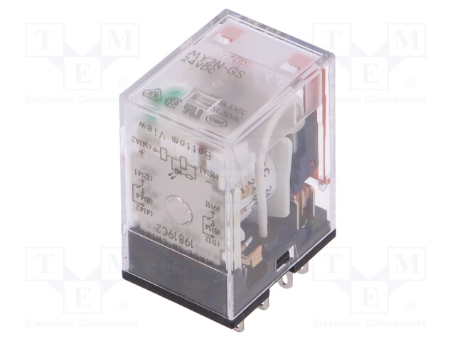 Relay: electromagnetic; DPDT; Ucoil: 24VDC; 7A/220VAC; 7A/24VDC