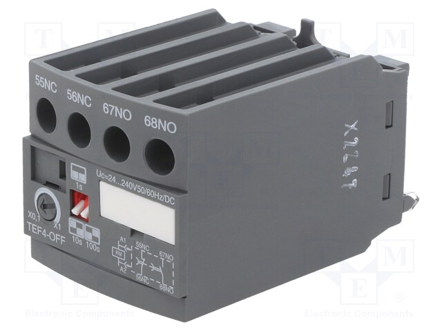 Timer; Leads: screw terminals; DIN; Contacts: NC + NO; 0.1÷100s