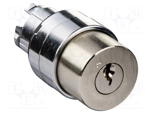 Switch: rotary with key; 22mm; silver; Illumin: none; IP66; Ø22mm