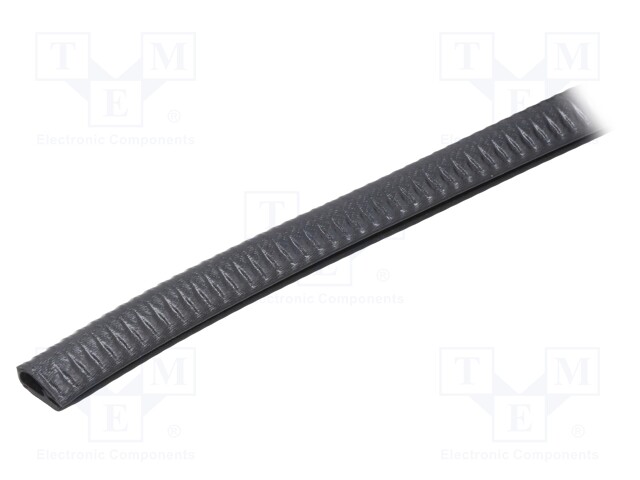 Hole and edge shield; PVC; L: 10m; black; H: 17mm; W: 10mm