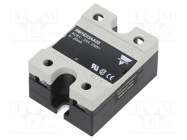 Relay: solid state; Icntrl: 4÷20mA; 25A; 90÷280VAC; -20÷70°C