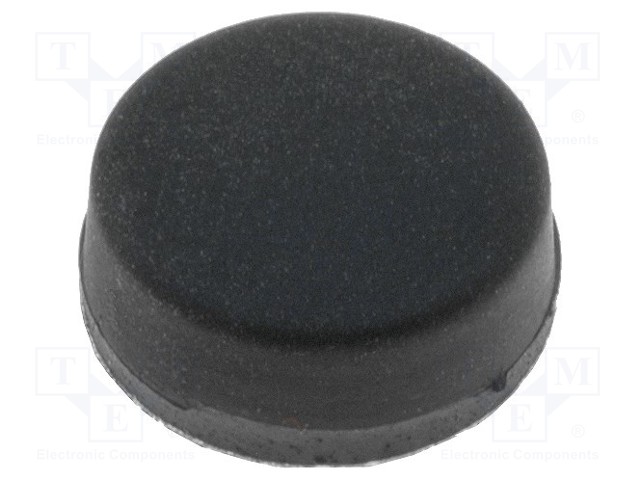 Self-adhesive foot; black; rubber; A: 10mm; B: 9.5mm; E: 4.5mm