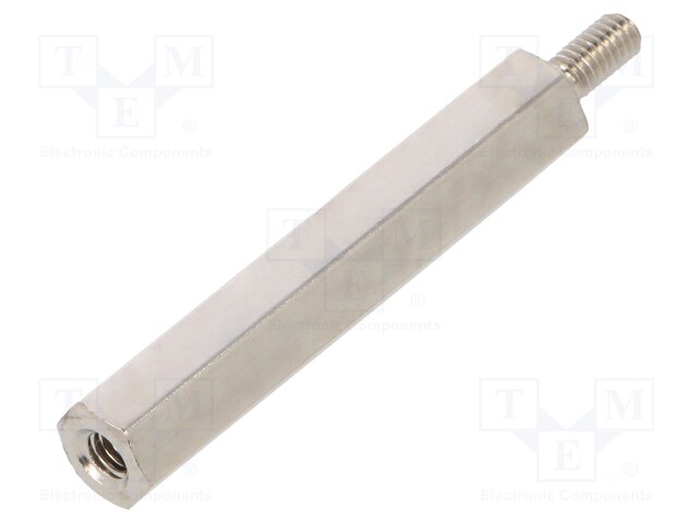 Screwed spacer sleeve; Int.thread: M2,5; 30mm; Ext.thread: M2,5