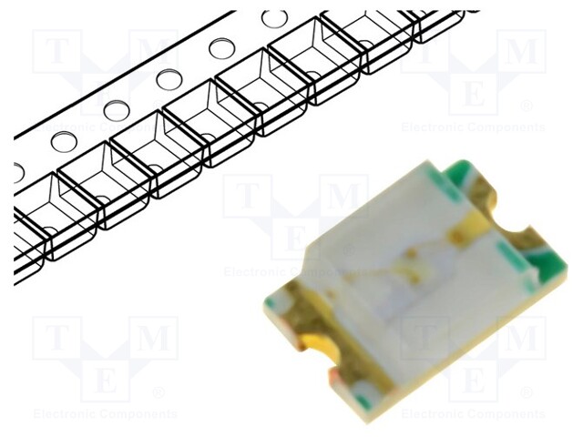 LED; SMD; 0805; green; 600÷800mcd; 2x1.25x0.68mm; 120°; 2.8÷3.4V