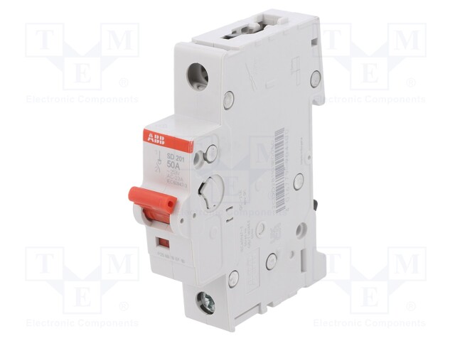 Switch-disconnector; Poles: 1; DIN; 50A; 253VAC; SD200; IP20