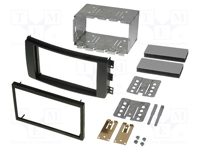 Radio mounting frame; Smart; 2 DIN; black