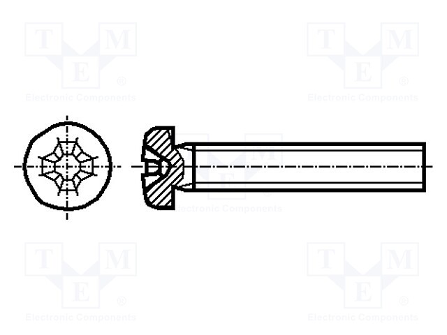 Screw; M2,5x6; Head: cheese head; Phillips; A2 stainless steel