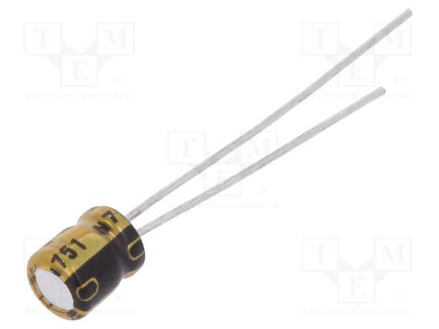 Capacitor: electrolytic; THT; 47uF; 4VDC; Ø4x5mm; Pitch: 1.5mm; ±20%