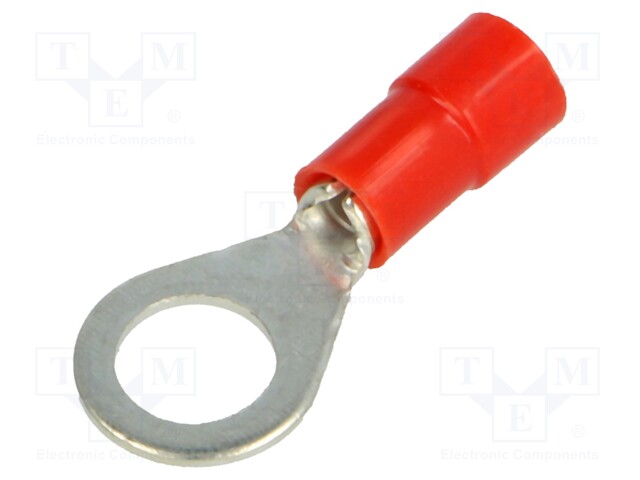 Ring terminal; M6; Ø: 6.2mm; 0.25÷1.5mm2; crimped; for cable; red