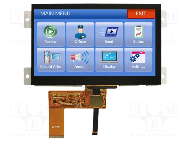 Display: TFT; 7"; 800x480; Window dimensions: 95.04x53.86mm