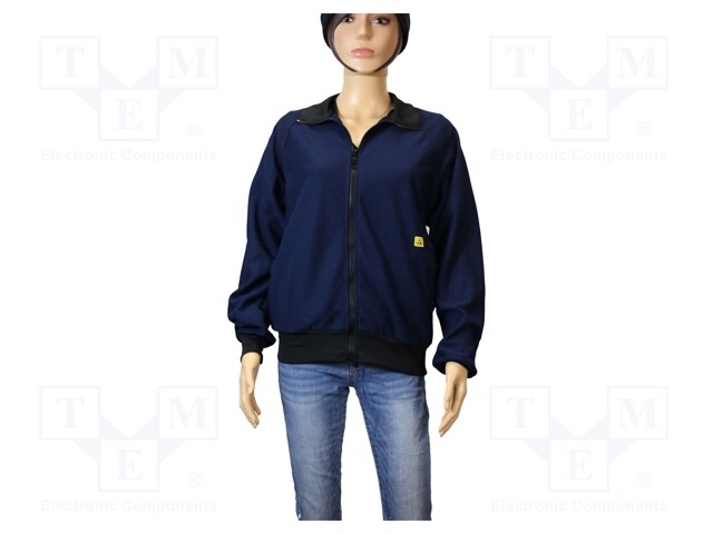 Sweatshirt; ESD; XS; IEC 61340; cotton,polyester,carbon fiber