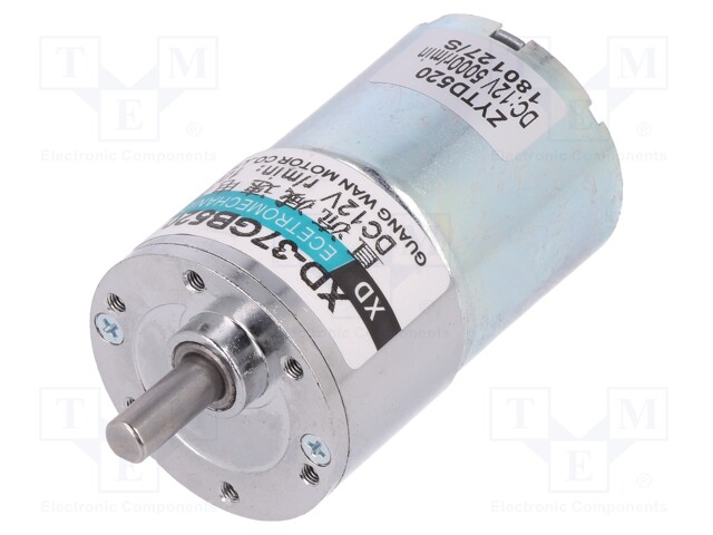 Motor: DC; with gearbox; 12VDC; 2.19A; Shaft: D spring; 93rpm