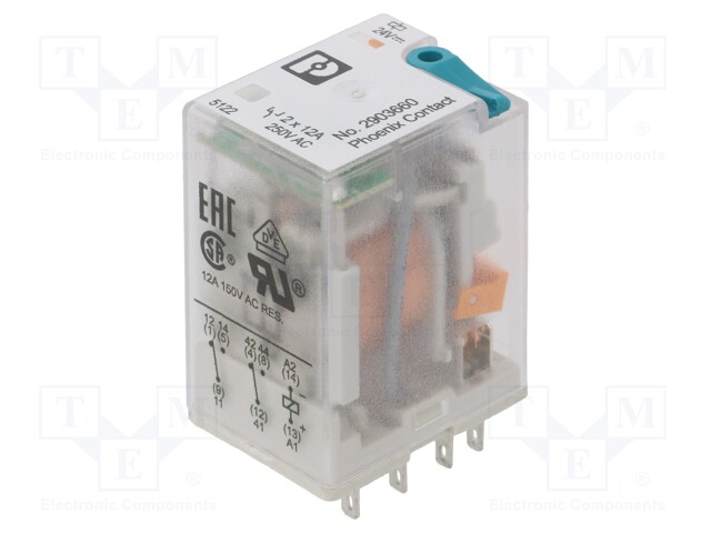 Relay: industrial; Mounting: socket